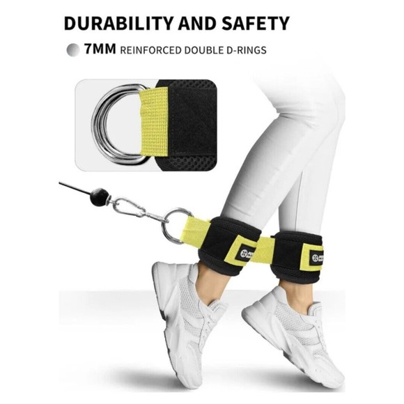Power-guidance Ankle Strap For Cable Machine Exercise Machine Strap Yellow - Picture 6 of 10